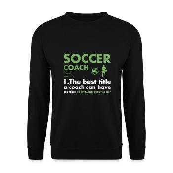 Entraîneur sportif Définition Soccer - Sweat-shirt Unisexe - noir - Devant - Alina (178cm) & Michal (187cm)