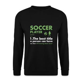 Sport Player Definition Soccer - Unisex Pullover - Schwarz - Vorne - Alina (178cm) & Michal (187cm)