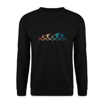 Der Schlagzeuger liegt in meiner DNA - Unisex Pullover - Schwarz - Vorne - Alina (178cm) & Michal (187cm)