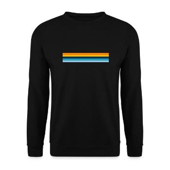 Retro Streifen Design in Vintage Farben - Unisex Pullover - Schwarz - Vorne - Alina (178cm) & Michal (187cm)