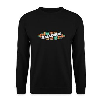 Geschenk für Amadeus - Unisex Pullover - Schwarz - Vorne - Alina (178cm) & Michal (187cm)