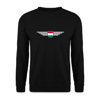 Hungary Fan, Outfit T Shirt Design - Unisex Sweatshirt - black - Front - Alina (178cm) & Michal (187cm)
