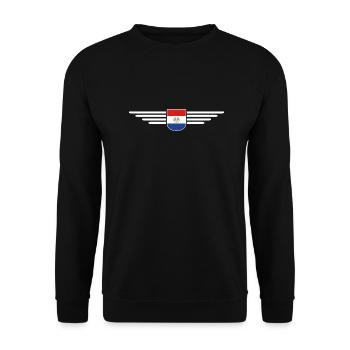 Paraguay Fan T-Shirt - Unisex Pullover - Schwarz - Vorne - Alina (178cm) & Michal (187cm)