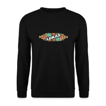 Gift for Lukas - Unisex Sweatshirt - black - Front - Alina (178cm) & Michal (187cm)