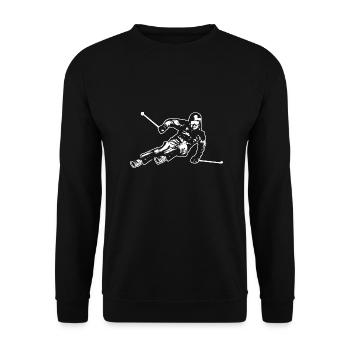 Alpine Ski - Ski - Skifahrer - Skier - Skiurlaub - Unisex Pullover - Schwarz - Vorne - Alina (178cm) & Michal (187cm)