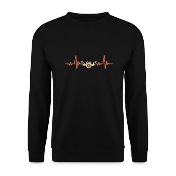 Idée Battement De Cœur Pour Les Motards - Sweat-shirt Unisexe - noir - Devant - Alina (178cm) & Michal (187cm)