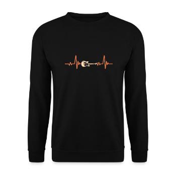 Cadeau Battement De Cœur Pour Guitariste - Sweat-shirt Unisexe - noir - Devant - Alina (178cm) & Michal (187cm)