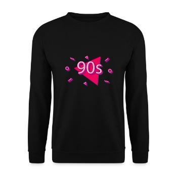 années 90 en rose Idée cadeau Années 90 Années 90 - Sweat-shirt Unisexe - noir - Devant - Alina (178cm) & Michal (187cm)