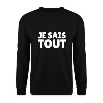 je sais tout - Sweat-shirt Unisexe - noir - Devant - Alina (178cm) & Michal (187cm)