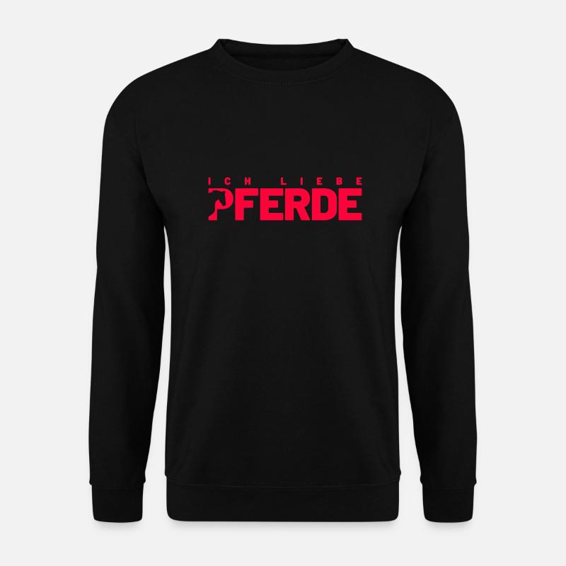 Ich liebe Pferde - Unisex Pullover - Schwarz