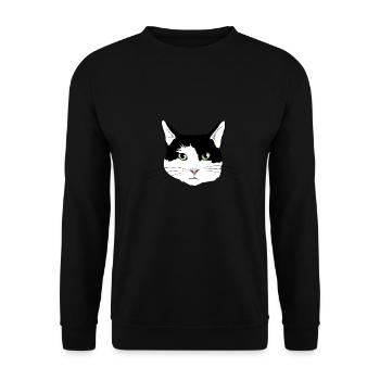 chat noir et blanc - Sweat-shirt Unisexe - noir - Devant - Alina (178cm) & Michal (187cm)