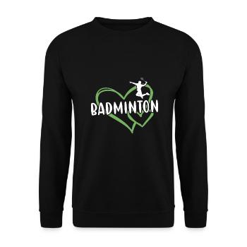 Sport Heart Badminton - Unisex Pullover - Schwarz - Vorne - Alina (178cm) & Michal (187cm)