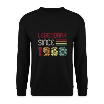 Birthday Legendary Since 1968 - Unisex Sweatshirt - black - Front - Alina (178cm) & Michal (187cm)