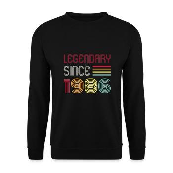 Birthday Legendary Since 1986 - Unisex Sweatshirt - black - Front - Alina (178cm) & Michal (187cm)
