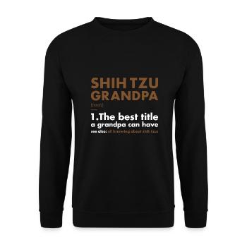 Shih Tzu Grandpa Définition - Sweat-shirt Unisexe - noir - Devant - Alina (178cm) & Michal (187cm)