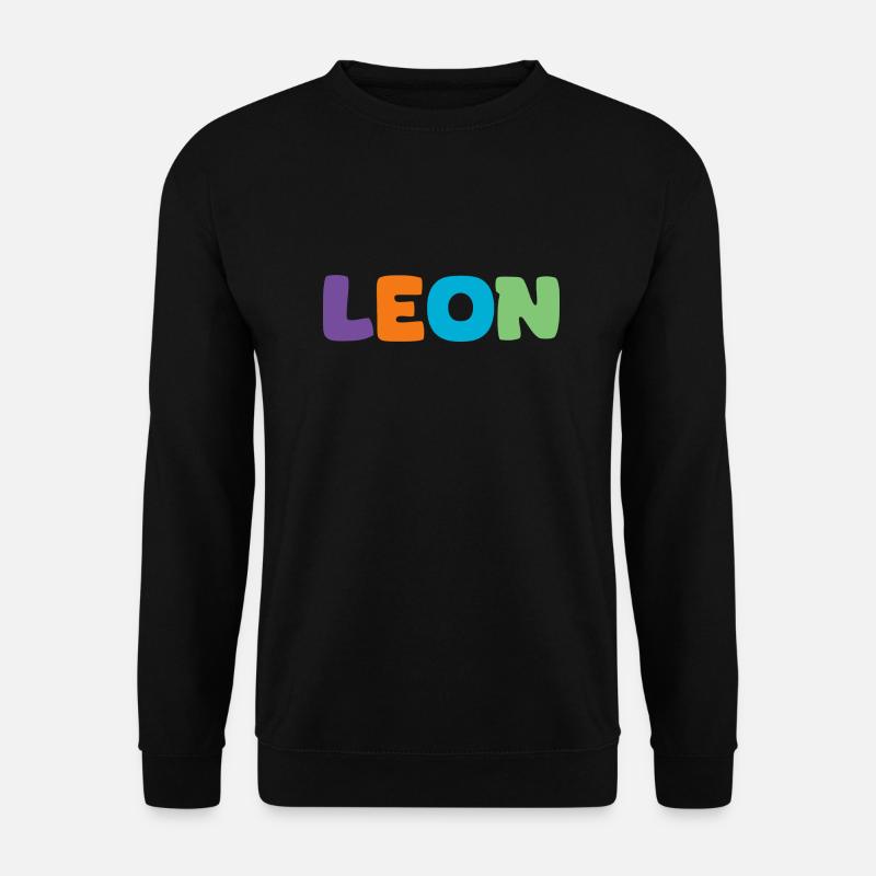 Name - Leon - Unisex Pullover - Schwarz