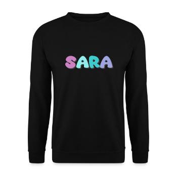 Name - Sara - Unisex Sweatshirt - black - Front - Alina (178cm) & Michal (187cm)