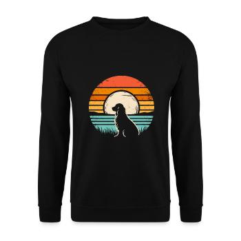 Cocker Spaniel Vintage Sunset dark - Unisex Sweatshirt - black - Front - Alina (178cm) & Michal (187cm)