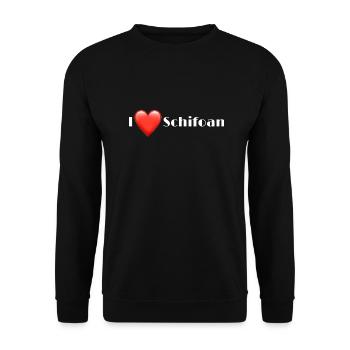 I love Schifoan - Unisex Pullover - Schwarz - Vorne - Alina (178cm) & Michal (187cm)
