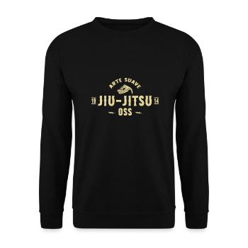 Chemise de Jiu Jitsu Brésilien Arte Suave Oss BJJ - Sweat-shirt Unisexe - noir - Devant - Alina (178cm) & Michal (187cm)