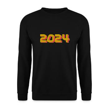 2024. ANNEE. BONNE ANNEE. SAINT SYLVESTRE - Sweat-shirt Unisexe - noir - Devant - Alina (178cm) & Michal (187cm)