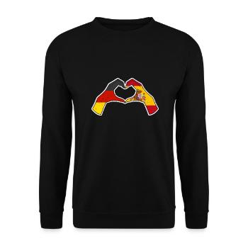 Spanier Deutschland Spanien - Unisex Pullover - Schwarz - Vorne - Alina (178cm) & Michal (187cm)