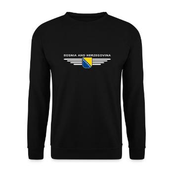 Bosnien & Herzegowina T-Shirt - Unisex Pullover - Schwarz - Vorne - Alina (178cm) & Michal (187cm)