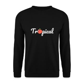 Pfirsich Liebe - Unisex Pullover - Schwarz - Vorne - Alina (178cm) & Michal (187cm)