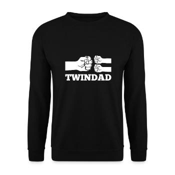 Zwillingspapa Vater Vatertag Faust Spruch - Unisex Pullover - Schwarz - Vorne - Alina (178cm) & Michal (187cm)
