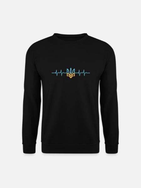 Herzschlag Ukraine Frieden Peace - Unisex Pullover - Schwarz
