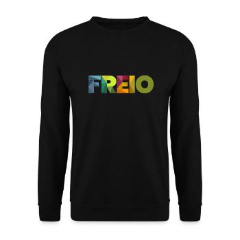 knallbuntes Freio - gibt's nur im Rheinland - Unisex Pullover - Schwarz - Vorne - Alina (178cm) & Michal (187cm)