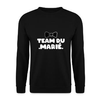 EVG TEAM DU MARIÉ Humour Original Cadeau EVG Tee - Sweat-shirt Unisexe - noir - Devant - Alina (178cm) & Michal (187cm)