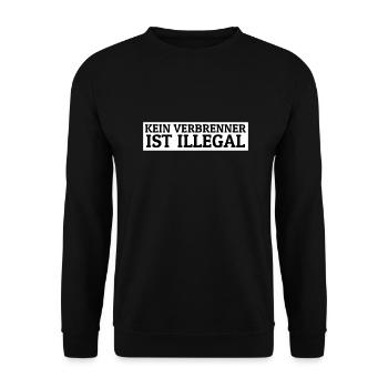 Auto Aufkleber Sticker Kein Verbrenner ist illegal - Unisex Pullover - Schwarz - Vorne - Alina (178cm) & Michal (187cm)