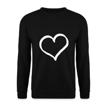 White Heart Valentines - Unisex Sweatshirt - black - Front - Alina (178cm) & Michal (187cm)