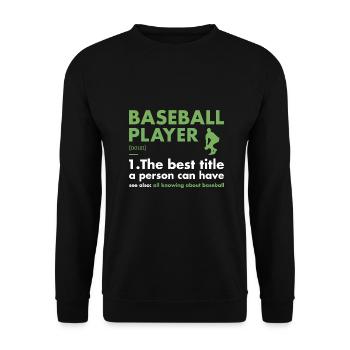 Définition du joueur de sport Baseball - Sweat-shirt Unisexe - noir - Devant - Alina (178cm) & Michal (187cm)
