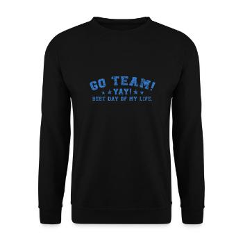 Go Team Yay, Sports And Games Competition Team - Unisex Pullover - Schwarz - Vorne - Alina (178cm) & Michal (187cm)
