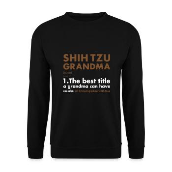 Définition de la grand-mère Shih Tzu - Sweat-shirt Unisexe - noir - Devant - Alina (178cm) & Michal (187cm)