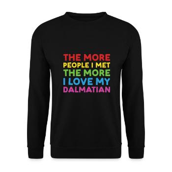 Les gens que j’ai rencontrés J’aime Dalmatien - Sweat-shirt Unisexe - noir - Devant - Alina (178cm) & Michal (187cm)