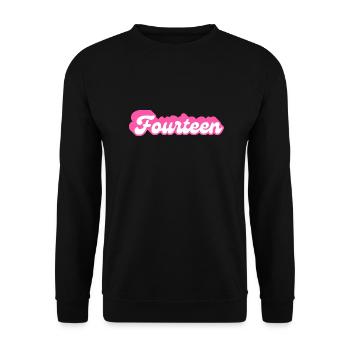 Fourteen Birthday - 14th Birthday Retro Pink - Unisex Sweatshirt - black - Front - Alina (178cm) & Michal (187cm)