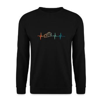 Cheese Heartbeat - Unisex Sweatshirt - black - Front - Alina (178cm) & Michal (187cm)
