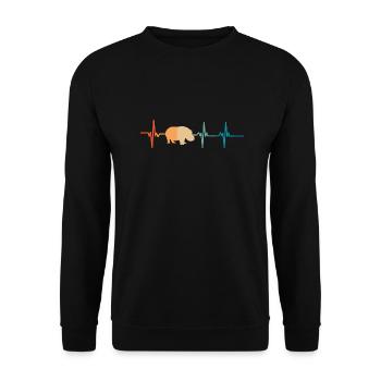 Hippopotamus heartbeat - Unisex Sweatshirt - black - Front - Alina (178cm) & Michal (187cm)