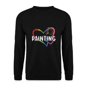 Peinture de coeur de peintre - Sweat-shirt Unisexe - noir - Devant - Alina (178cm) & Michal (187cm)
