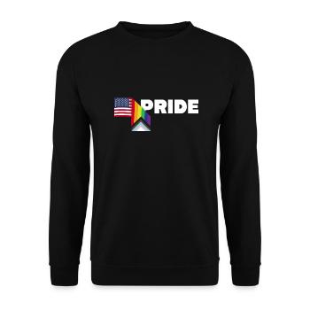 Stolzer Verbündeter und stolzer Patriot - LGBT schwul lesbisch - Unisex Pullover - Schwarz - Vorne - Alina (178cm) & Michal (187cm)