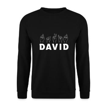Sign Language David - Unisex Sweatshirt - black - Front - Alina (178cm) & Michal (187cm)