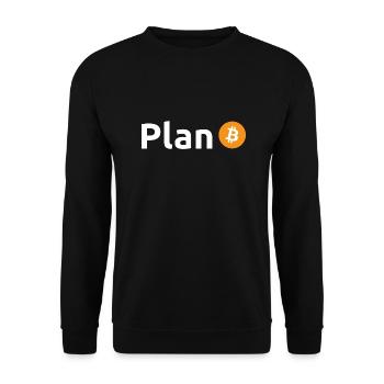 Bitcoin Plan B - Unisex Sweatshirt - black - Front - Alina (178cm) & Michal (187cm)