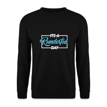 Its a Runderful Day motivational phrase word game - Unisex Sweatshirt - black - Front - Alina (178cm) & Michal (187cm)