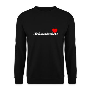 Schwesterherz | White - Unisex Pullover - Schwarz - Vorne - Alina (178cm) & Michal (187cm)