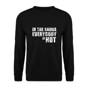 Hot Sauna Geschenk Saunahaus Banja Spa Hamam - Unisex Pullover - Schwarz - Vorne - Alina (178cm) & Michal (187cm)