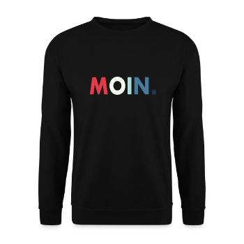 Moin Geschenk Retro - Unisex Pullover - Schwarz - Vorne - Alina (178cm) & Michal (187cm)