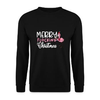 Joyeux Noël en flocage, Drôle de Noël en juillet - Sweat-shirt Unisexe - noir - Devant - Alina (178cm) & Michal (187cm)
